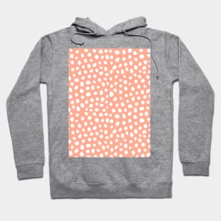 White and Peach Animal Print Spots Hoodie